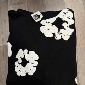 Black and White Floral Sweater